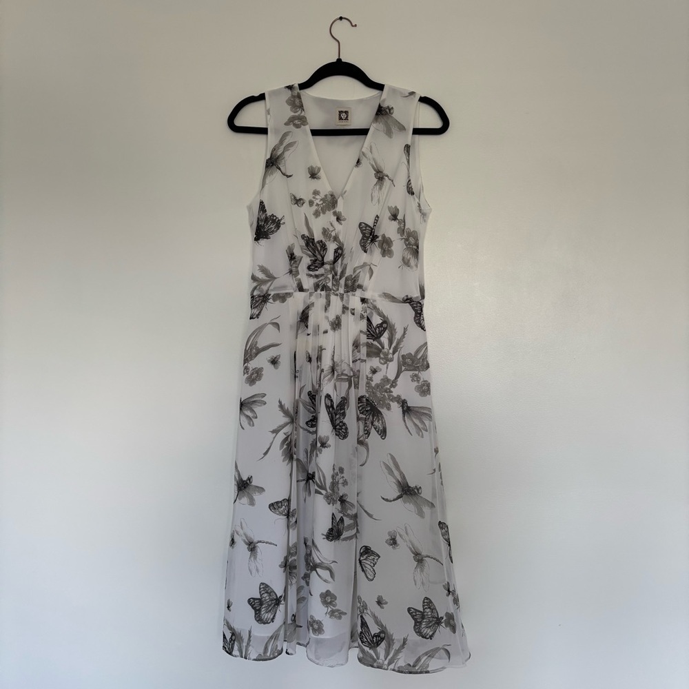 Anne Klein Butterfly Fit & Flare Dress